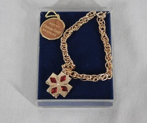 CUSTOM CRAFT CREATION 1967 SWAROVSKI RED CRYSTAL "KALIEDESCOPE" BRACELET NEW - Picture 1 of 2