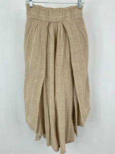 FREE PEOPLE NWT Lunar Cove Pant Cropped Cotton Beach Size S Beige Women's Pants - Picture 1 of 6