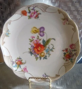 De colección Rosenthale Selb Bavaria China. Plato con flores. Recorte en oro. Multicolor - Imagen 1 de 9