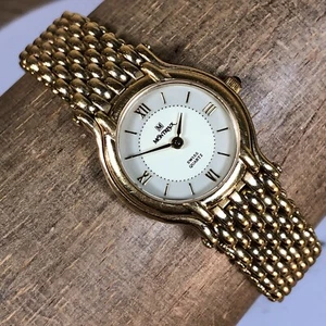 Jostens Montreux Women Gold Tone White Dial Quartz Analog Wristwatch 7 1/4" - Picture 1 of 13