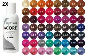 2X ADORE SEMI PERMANENT HAIR COLOUR / HAIR DYE ALCOHOL FREE 118ml-FAST UK POST - Picture 1 of 66