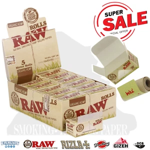 Rollos de cáñamo orgánico RAW tamaño king delgado 5 m papeles de liar sin blanquear 24 rollos - Imagen 1 de 1