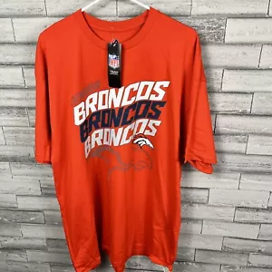MENS NFL DENVER BRONCOS T-SHIRT SIZE 2XL Majestic Double Sided Schedule On Back - Picture 1 of 5