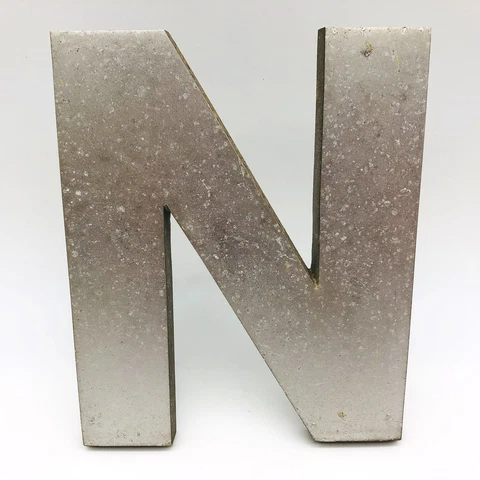 Cast Aluminum Letter N 8" Sign Spanjer Bro Chicago Brushed Architectural Salvage Cover