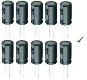 10pz Condensatore Elettrolitico 470uF 25V Verticale 105° 10x12mm - Foto 1 di 1