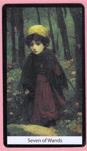 Seven of Wands, Single Swap Tarot Card, Soulless Tarot, 2 ¾" x 4 ¾" - Near Mint - Picture 1 of 3