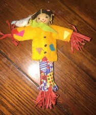 Vintage Handmade Clothes Pin Doll Scarecrow