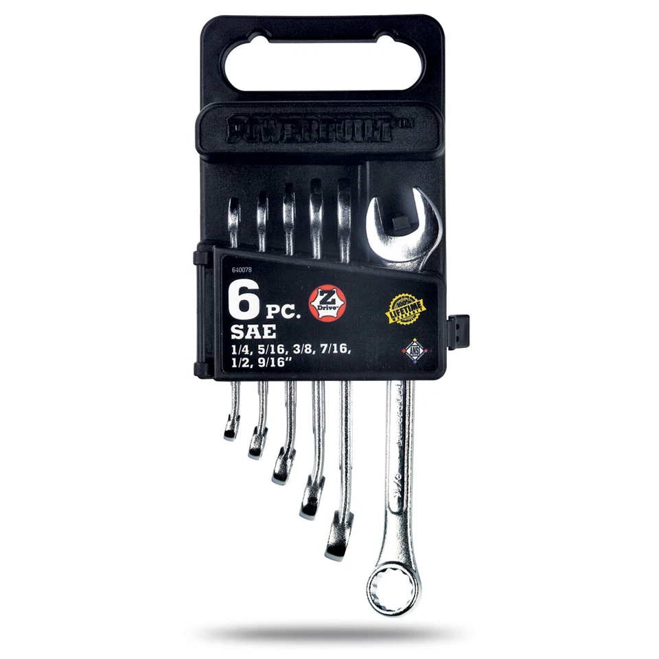 Powerbuilt 6 Piece SAE Combination Wrench Set - 640078 - Image 1 of 2