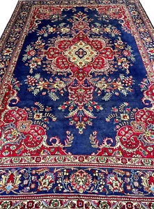 6'7"x9'9" Antique Hand-Knotted Wool Tabrize Area Rug - 7x10 Handmade Carpet - Picture 1 of 21