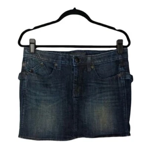 $98 ROCK & REPUBLIC Groupie Blue Denim Mini Skirt Size 8 (Medium) - Picture 1 of 8