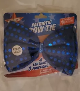 Glitter Light Up Bow Tie*ROYAL BLUE*3 Modes - Picture 1 of 2