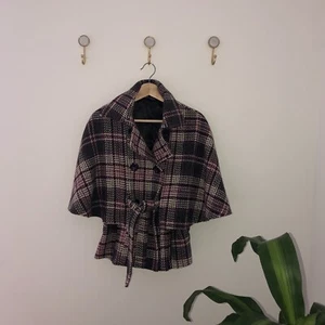 cejon plaid womens winter poncho coat jacket small/medium nwot - Picture 1 of 6