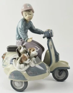 Lladro Precious Cargo (Boy on Scooter with Puppies) Porcelain Figurine #5794 - Picture 1 of 5