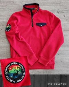 Polo Ralph Lauren 1/4 Zip Pullover Pile Sportivo Country Wildlife Expedition  - Foto 1 di 11