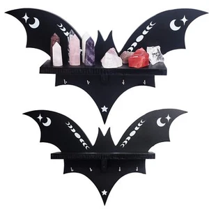 Bat Shelf - Halloween Wall Decor for Kitchen and Living Room - Spooky Goth Ha... - Picture 1 of 7