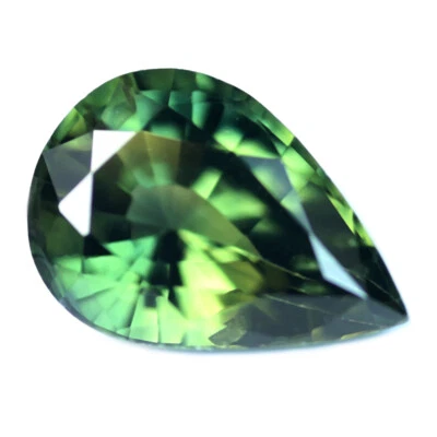 Certified Natural Green Sapphire 0.67ct VVS Clarity Madagascar Pear 6.5x4.5 mm - Image 1 of 3