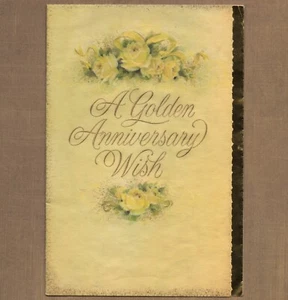 Tarjeta Thoughful Vintage A GOLDEN ANNIVERSARY WISH, Rosas Amarillas por Hallmark +✉ - Imagen 1 de 6