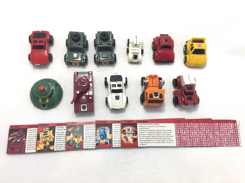 LOT of Eleven (11) Vintage G1 Transformers Mini-Car vehicles 1984 Hasbro Cover