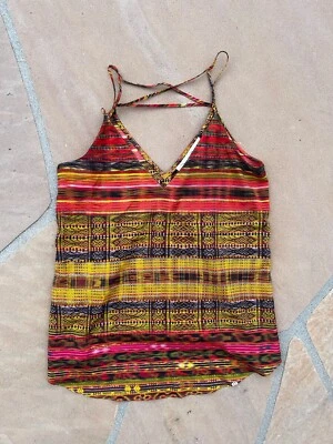 Camiseta sin mangas Rory Beca seda multicolor talla Xs extra pequeña Foto 1 de 3