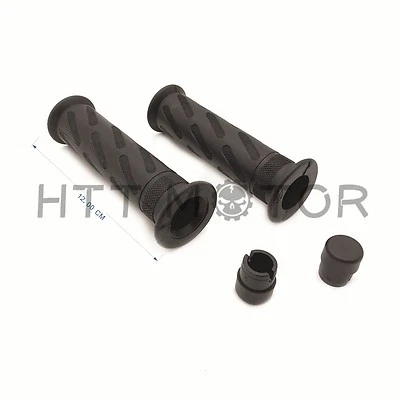Black 7/8" 22mm LEFT 1" 25mm RIGHT Gel Handlebar Grips with plug For Universal - Image 1 of 4
