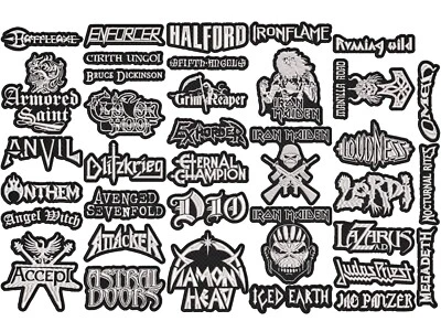 Heavy Metal full EMBROIDERY shaped 10pcs/Lot Random Mix Sew-On Patches - Image 1 of 2