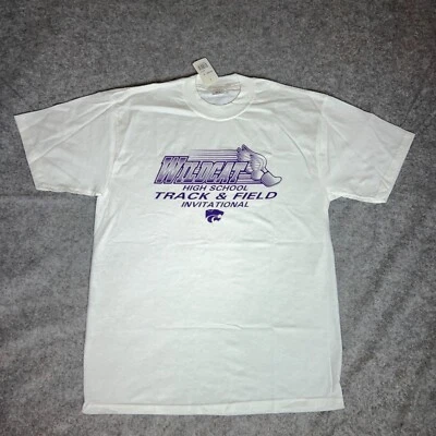 Camiseta masculina Kansas State Wildcats manga curta branca grande NCAA Track - Imagem 1 de 4