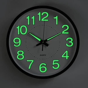 30CM Large Luminous Wall Clock Silent Quartz Dark Glowing Hanging Digital Clocks - Picture 1 of 13