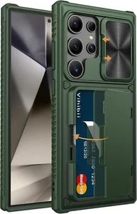 Vihibii for Samsung Galaxy S24 Ultra Case with Card Holder (4 Cards) & Slide Len - Picture 1 of 7