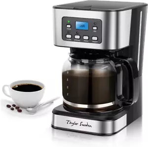 12-Cup Programmable Coffee Maker, Regular & Strong Brew Drip Coffee Machine for - Picture 1 of 12