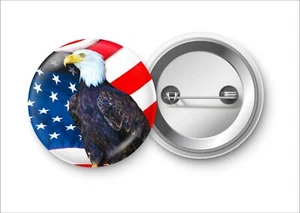 Weißkopfseeadler amerikanische Flagge Pinback Button Patriot USA Stolz USA Freiheit - Bild 1 von 2