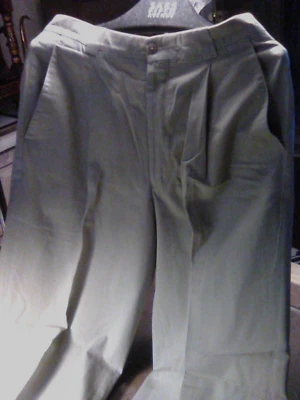 'ARMANI' RENOMBRE!  PANTALÓN DE VESTIR HOMBRE 100% ALGODÓN BEIGE/OLIVA HECHO EN ITALIA Foto 1 de 4