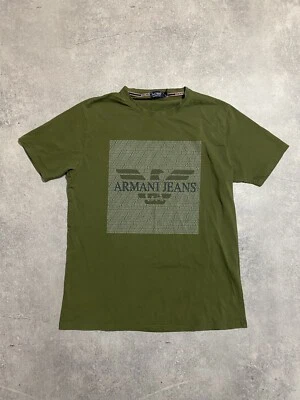 Armani Jeans Big Logo Khaki T Shirt Men’s M - Image 1 of 4
