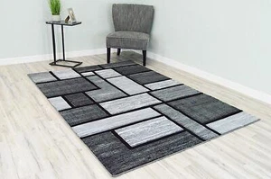 Premium Carved Modern Contemporary Abstract Rug 3995 Gray 2'7''x4' - Picture 1 of 9