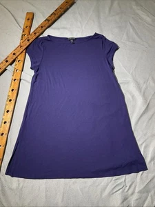 Eileen Fisher Shirt Damen klein lila Stretch Tunika minimalistisch Luxus Top - Bild 1 von 8