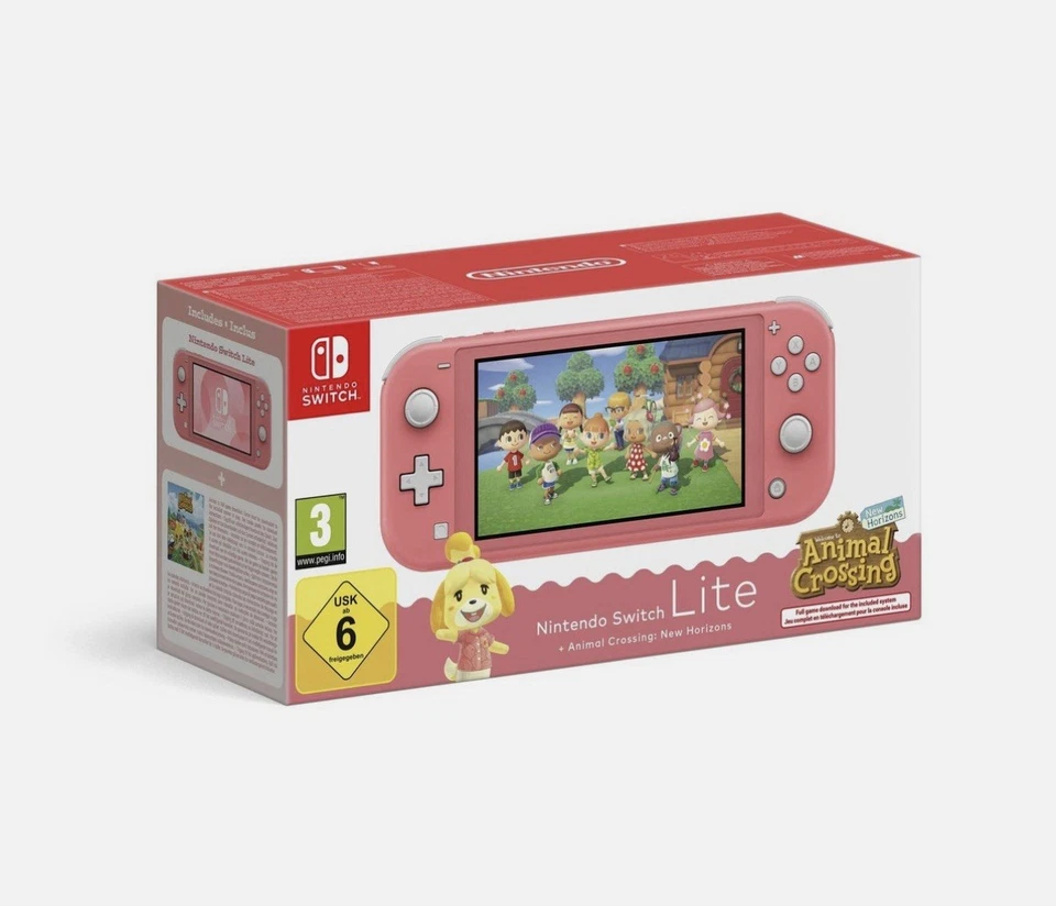 Nintendo Switch Lite 32Go Pack de Console et Animal Crossing : New Horizon + 3 Mois d’Abonnement Nintendo Switch Online - Corail