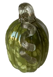 Fall Autumn Harvest Glass Pumpkin Gourd Holiday Home Bar Thanksgiving Decoration - Picture 1 of 5