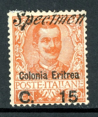 Italia 1903 Colonia Eritrea 15¢/20¢ Naranja Espécimen OP Scott #34 Como Nuevo H210 Foto 1 de 4