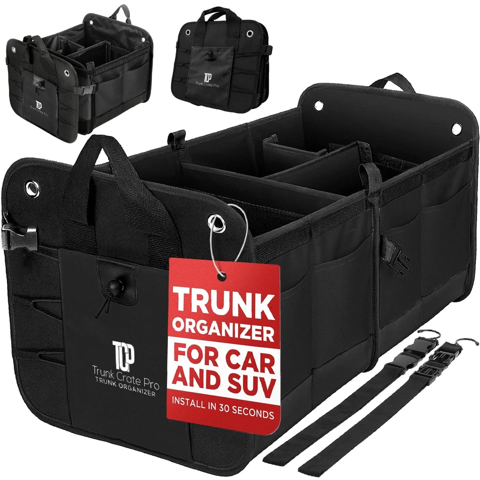 TRUNKCRATEPRO Trunk Organizer For Car, Suv, Truck | Premium Adjustable Multi ... - Image 1 of 4