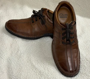 Clarks Herren Touareg Vibe Braun Leder Oxford-Schuhe Größe 9/42 NEU - Bild 1 von 4