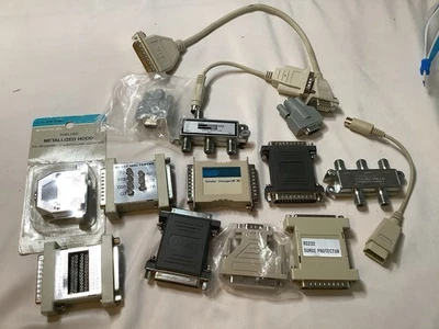 Vintage Computer Connector Lot Rs232 Adapters Tester Surge Protector Splitter C1 - Image 1 of 4