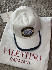 MAISON VALENTINO Logo Embroidered Hat White Size 60 - Picture 1 of 8