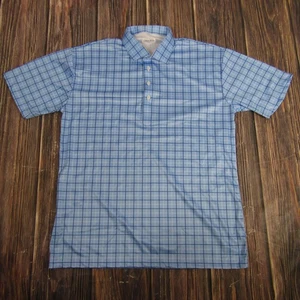 Collars & Co Poloshirt Herren Large blau kariert kariert elegant Kragen Stretch Golf - Bild 1 von 6