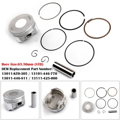 STD 65.50mm 13011-446-811 Piston Kit Fits Honda XL200 XR200R XR200 1980-2002 A1 - Image 1 of 4