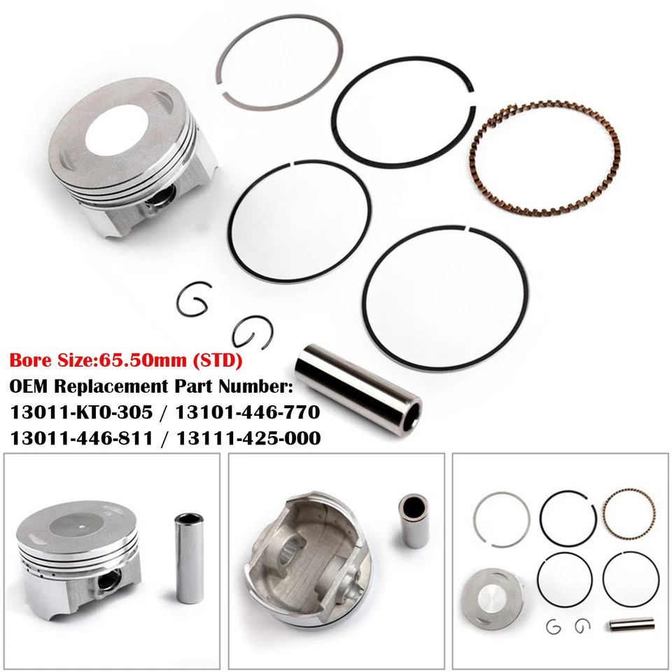 STD 65.50mm 13011-446-811 Piston Kit Fits Honda XL200 XR200R XR200 1980-2002 A1 - Image 1 of 4