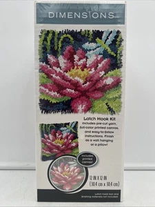 Dimensions Arts & Crafts Dragonfly & Water Lily Pad Latch Hook Kit 12"x12" - NEU - Bild 1 von 4