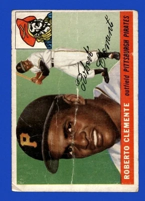 Tarjeta de novato 1955 Topps - High #Roberto Clemente #164 grado inferior con pliegues Foto 1 de 2