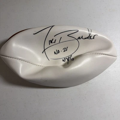 Balón de fútbol autógrafo Tiki Barber New York Giants sin certificado de autenticidad🔥 Foto 1 de 3