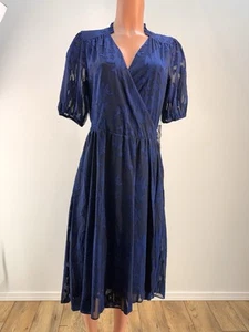 Draper James Women Dress Sz M Flare Blue Flowers New W/Tag - Bild 1 von 17