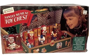 Cassapanca giocattolo musicale vintage 1994 Mr Christmas Babbo Natale FUNZIONA animata/scatola 35 canzoni - Foto 1 di 14