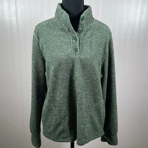 Eddie Bauer Langarm Pullover Henley Damen kleine Taschen grün Outdoor - Bild 1 von 6
